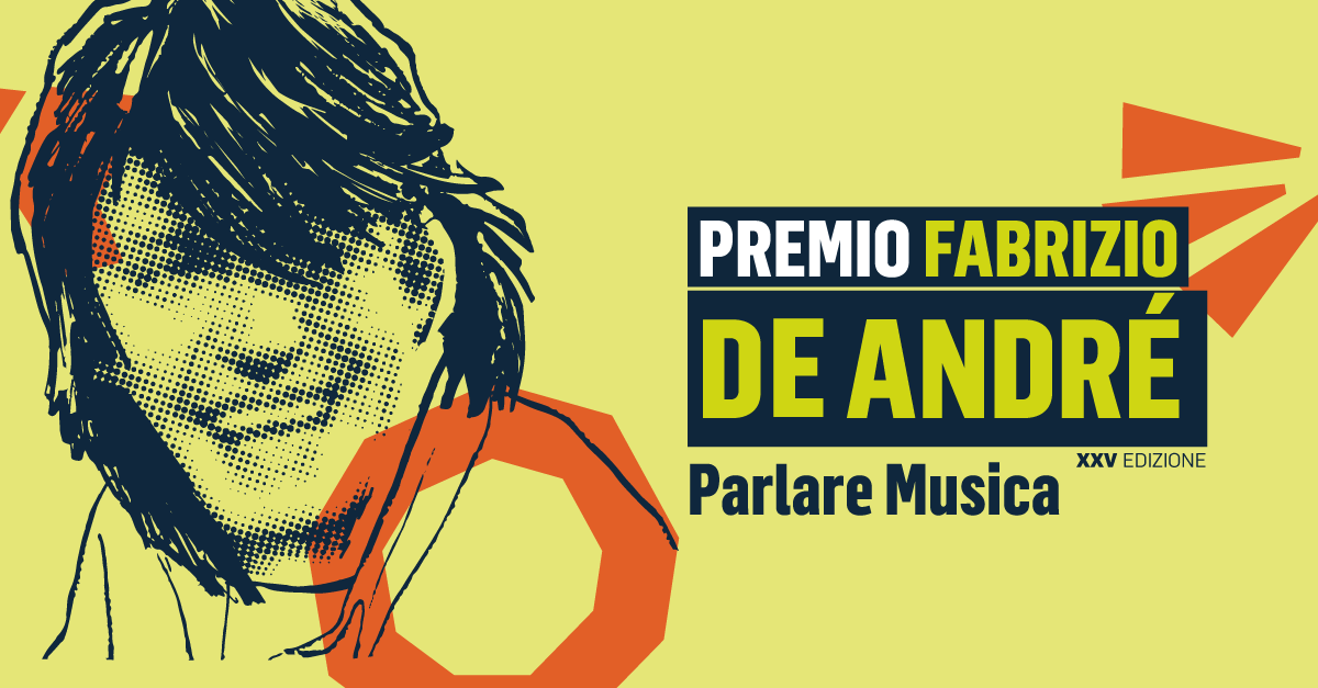 Locandina ufficiale del Premio Fabrizio De André Parlare Musica 2026 a Villa Bonelli