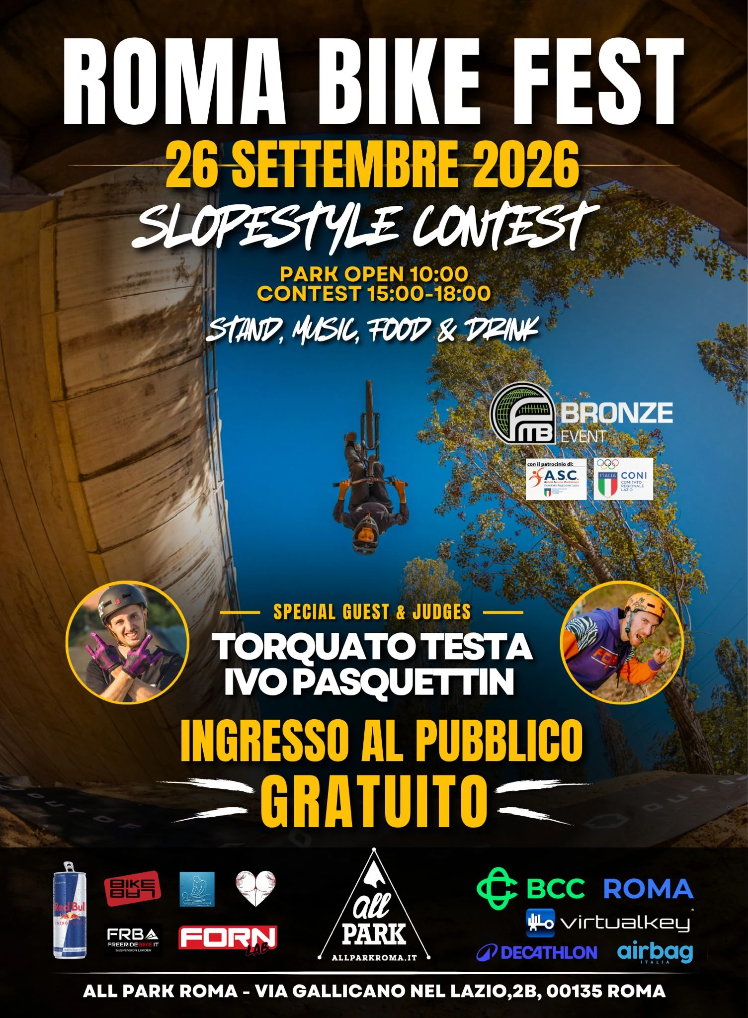 Locandina ufficiale Roma Bike Fest 2026 ad All Park Roma